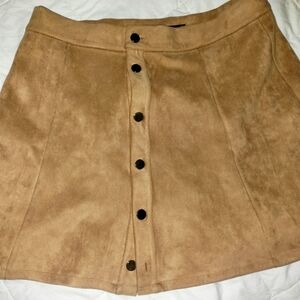Tan suede mini skirt size XL